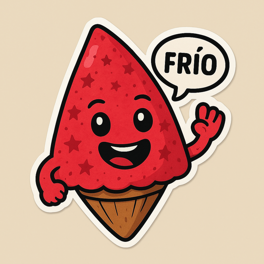 Explore the Joy of Sticker Art: Frío Ice Cream Cone Sticks Out
