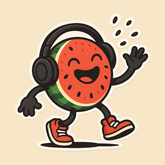 Dive into the World of Sticker Art with Cheerful Watermelon