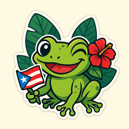 Discover the Meaning Behind the Cheerful Coquí Frog Sticker