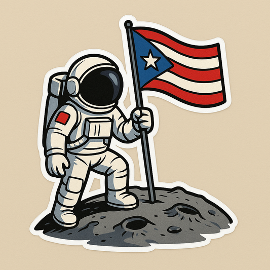 Astronaut Sticker: Celebrating Space & Puerto Rican Pride