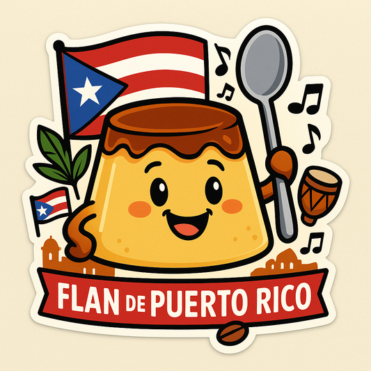 Discover the Cultural Joy in Flan de Puerto Rico Stickers