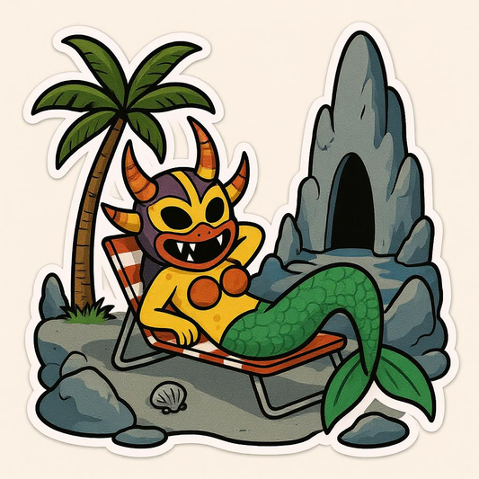 Unveiling the Fantasy of Tropical Demon Mermaid Stickers