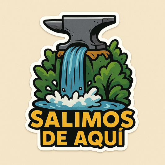 Explore the Quirky Art of the 'Salimos de Aquí' Sticker