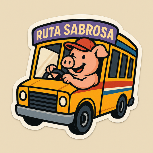 Ruta Sabrosa Pig Bus Sticker: A Whimsical Ride in Sticker Culture