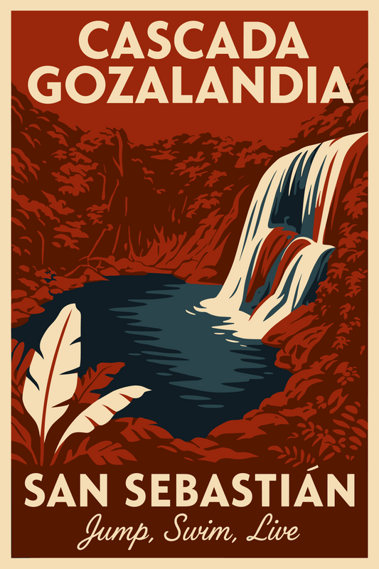 Cascada Gozalandia - San Sebastián T-Shirt - ✅ Cascada Gozalandia Vector 1.png