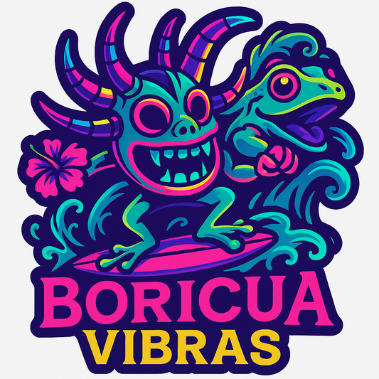 Explore the Bold and Colorful Boricua Vibras Taino Sticker
