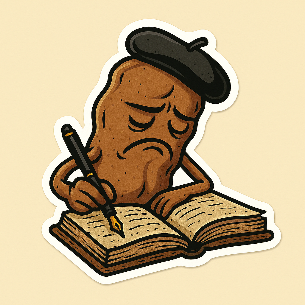 Discover the Charm of the Melancholic Potato Artist Sticker