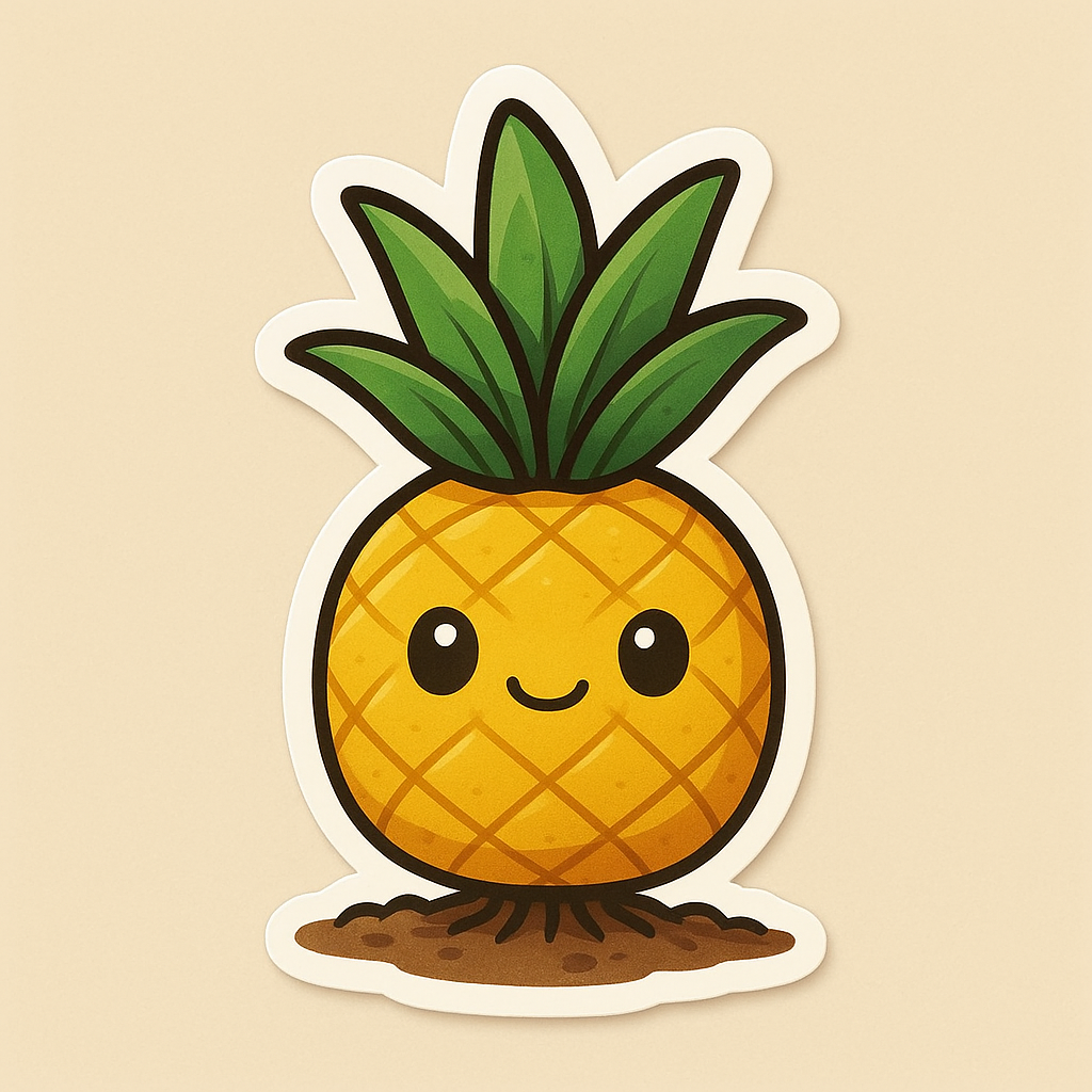 Explore Kawaii Pineapple Sticker: Cute, Fun & Expressive