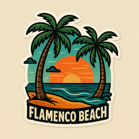 Explore the Charm of Flamenco Beach Sticker Art