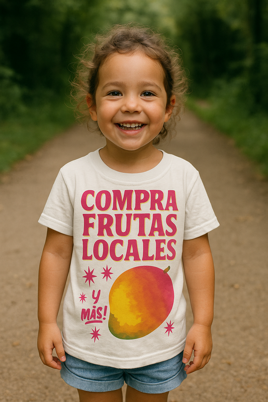 Support Local Farmers with 'Compra Frutas Locales' Tee