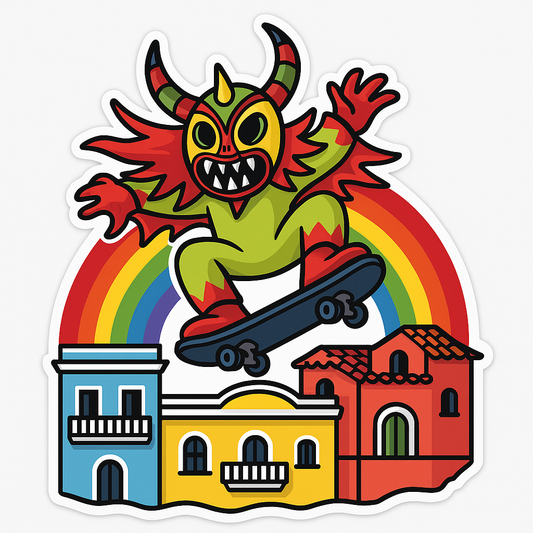 Dive into Sticker Art: Skateboard Demon and Urban Fantasy