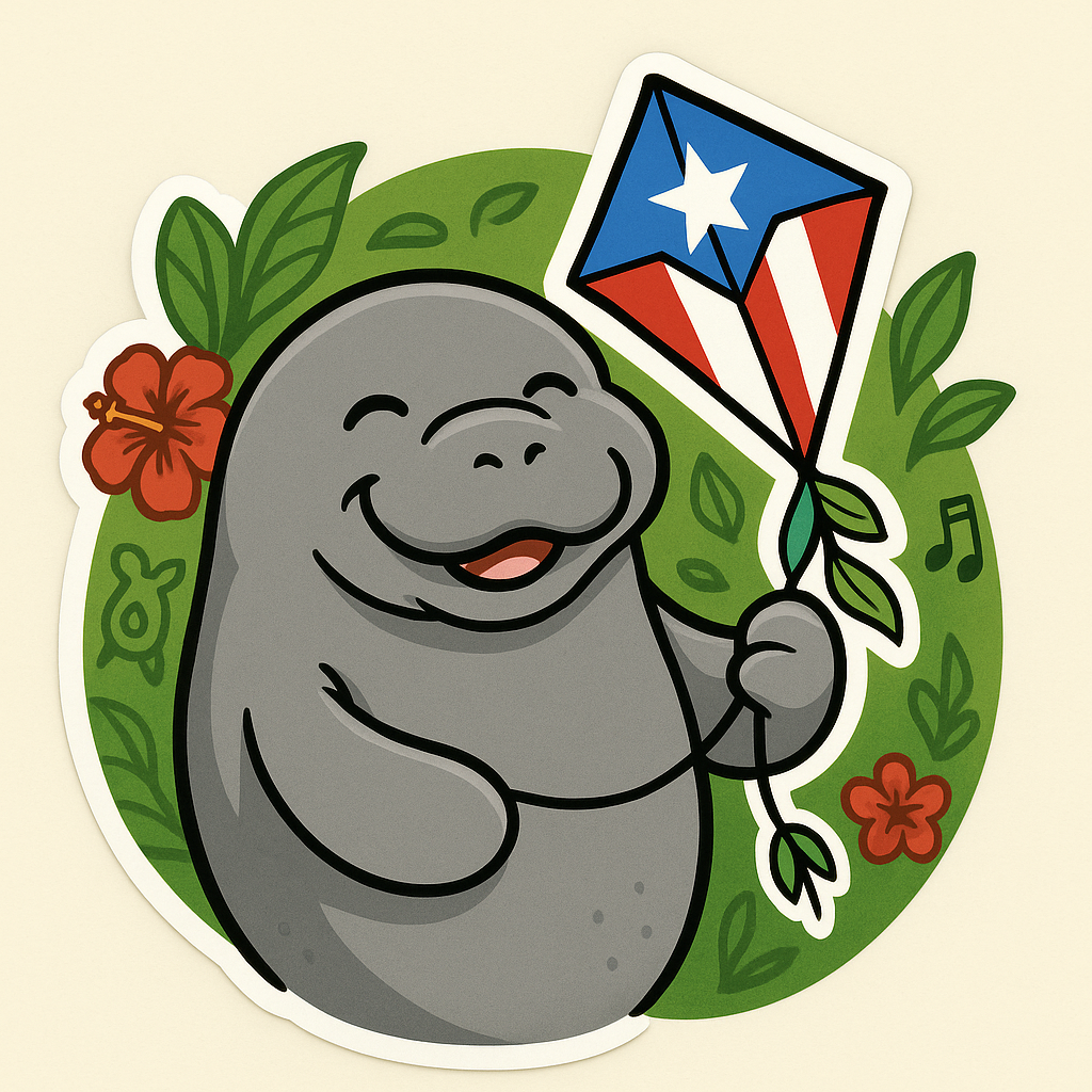 Cheerful Manatee Sticker with Puerto Rican Kite - inspired-puerto-rico-sticker-1vx76s3u-2025-05-31T17-59-58-600Z-4.png